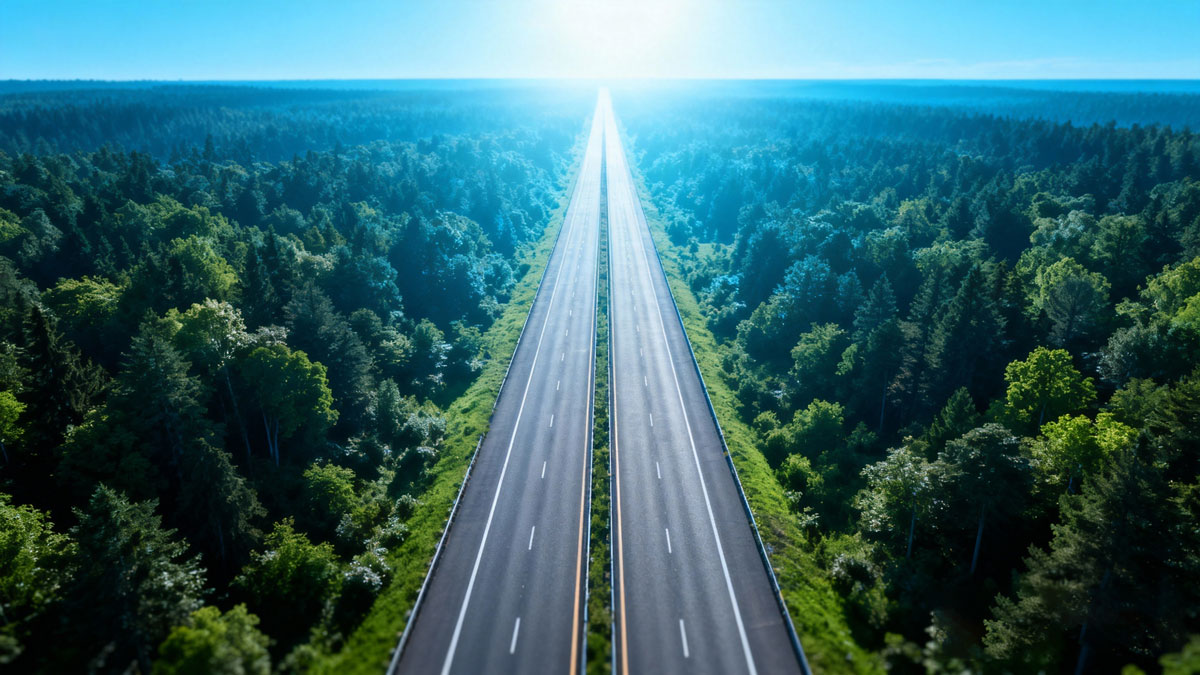 硬化后整洁的乡村道路